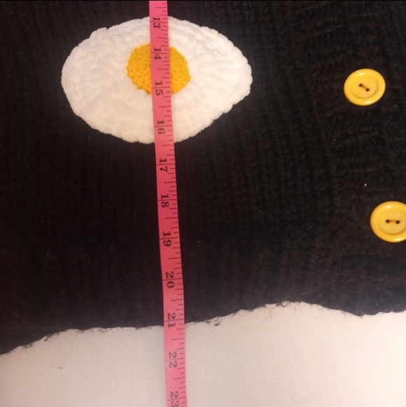 Society Mano Handmade Knit Girlhoodcore Boho Dopamine Black White Egg Sweater M - Picture 11 of 11